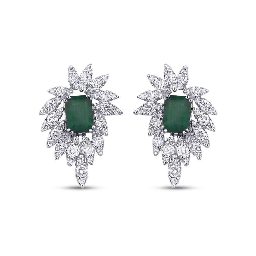 5,00 Carat Diamond Emerald Earrings
