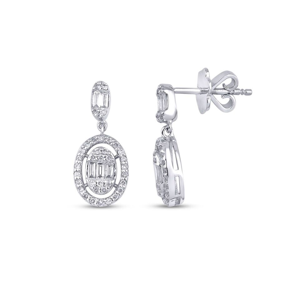 0.42 Carat Diamond Baguette Earrings