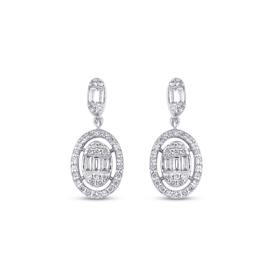 0.42 Carat Diamond Baguette Earrings