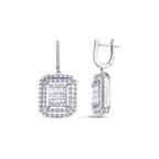 1,62 Carat Diamond Baguette Earrings