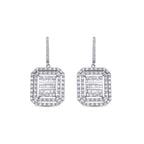 1,62 Carat Diamond Baguette Earrings