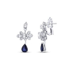 4,33 Carat Diamond Sapphire Earrings