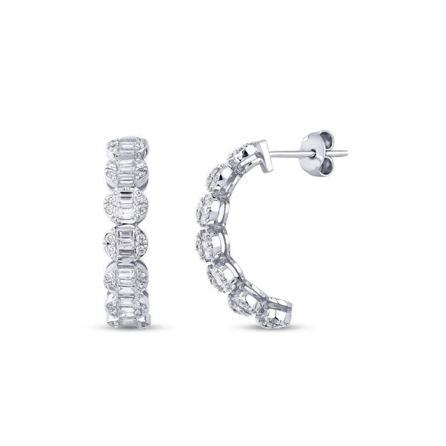 1,01 Carat Diamond Baguette Earrings