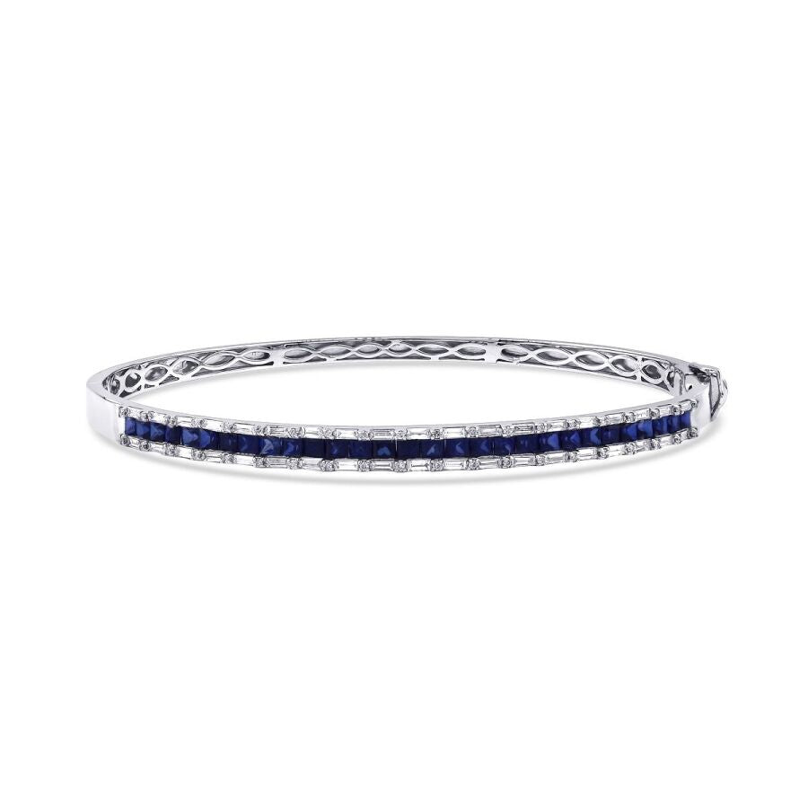 2,61 Carat Diamond Sapphire Bangle