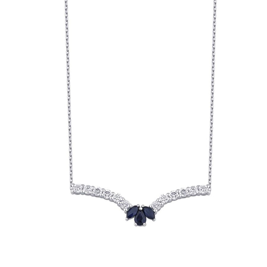 0,91 Carat Diamond Sapphire Necklace
