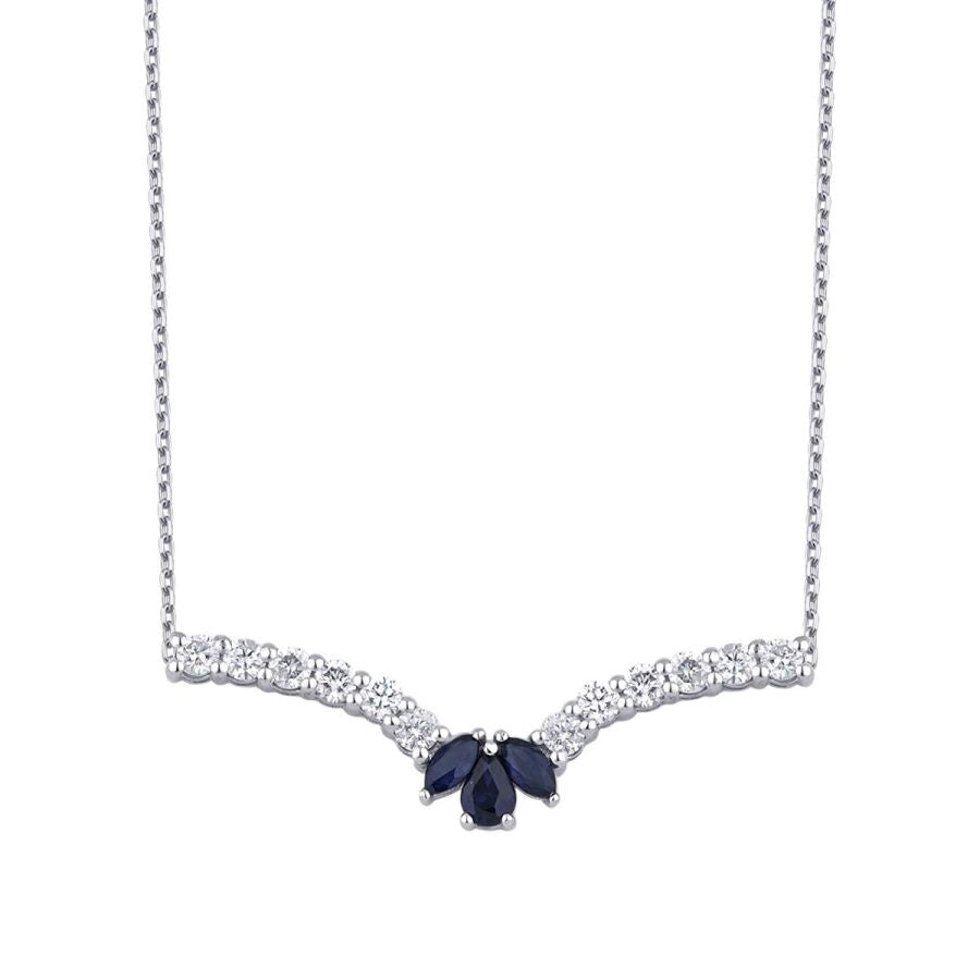 0,91 Carat Diamond Sapphire Necklace