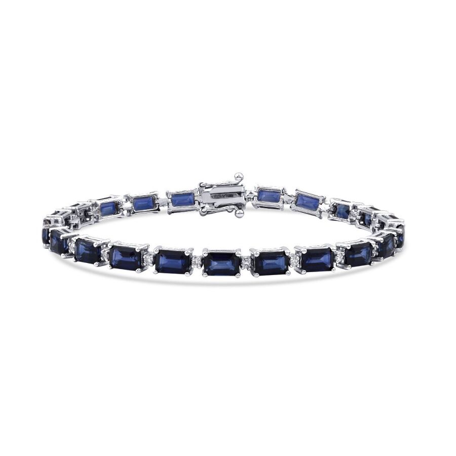 9,28 Carat Diamond Sapphire Bracelet
