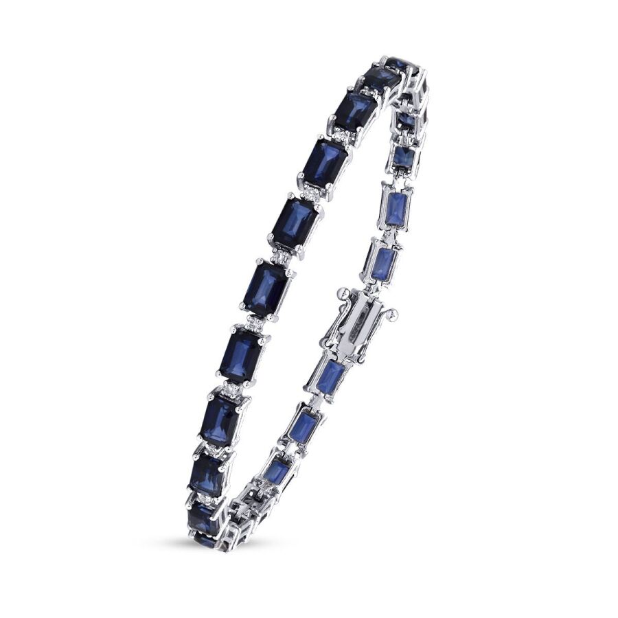 9,28 Carat Diamond Sapphire Bracelet