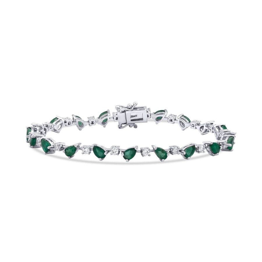 6,03 Carat Diamond Emerald Bracelet