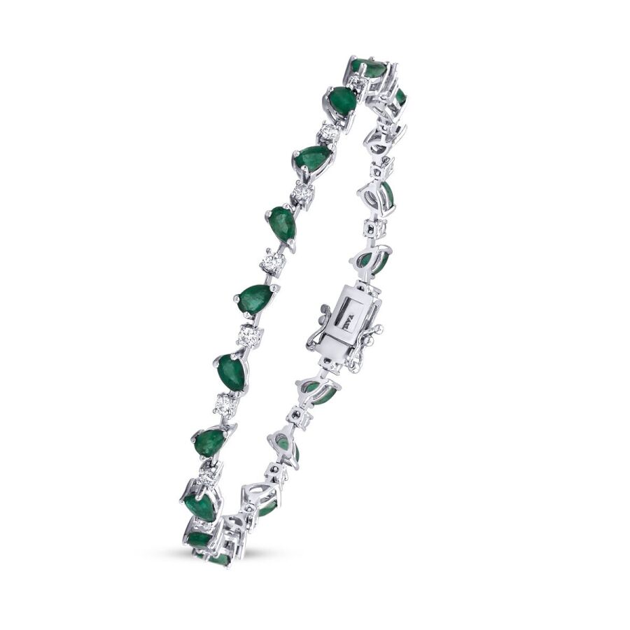 6,03 Carat Diamond Emerald Bracelet