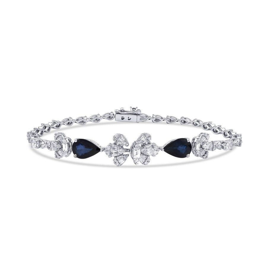 3,95 Carat Diamond Sapphire Bracelet