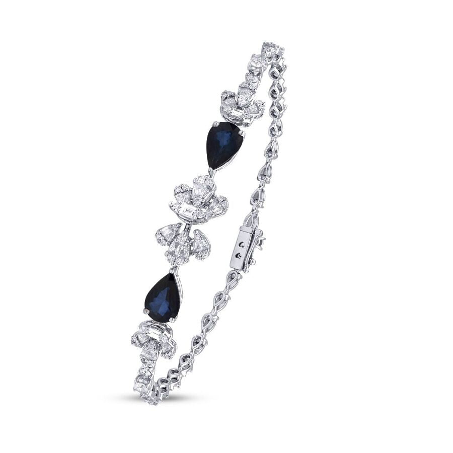 3,95 Carat Diamond Sapphire Bracelet