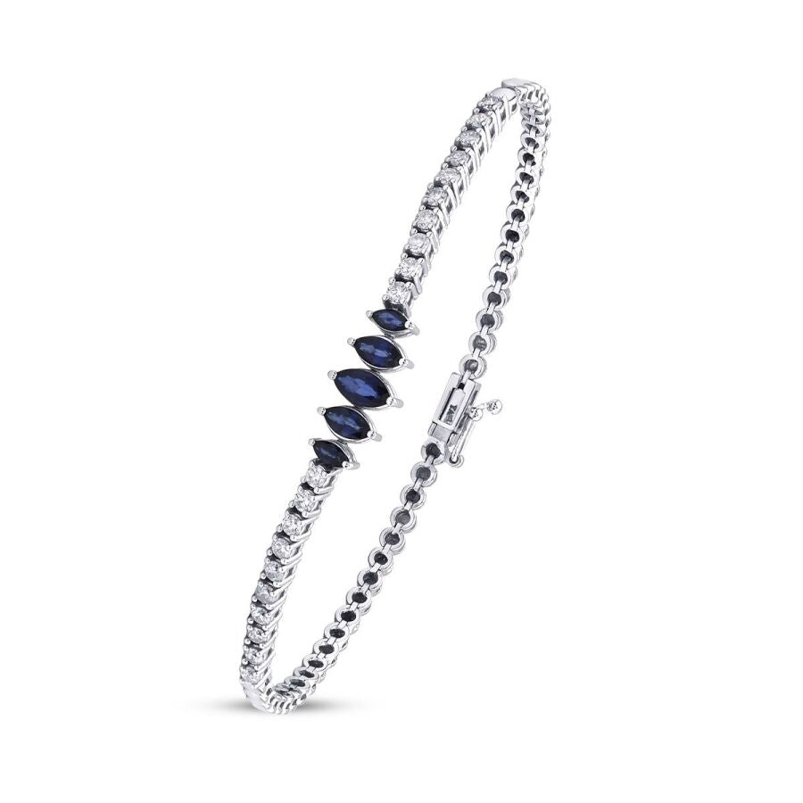 1,61 Carat Diamond Sapphire Bracelet