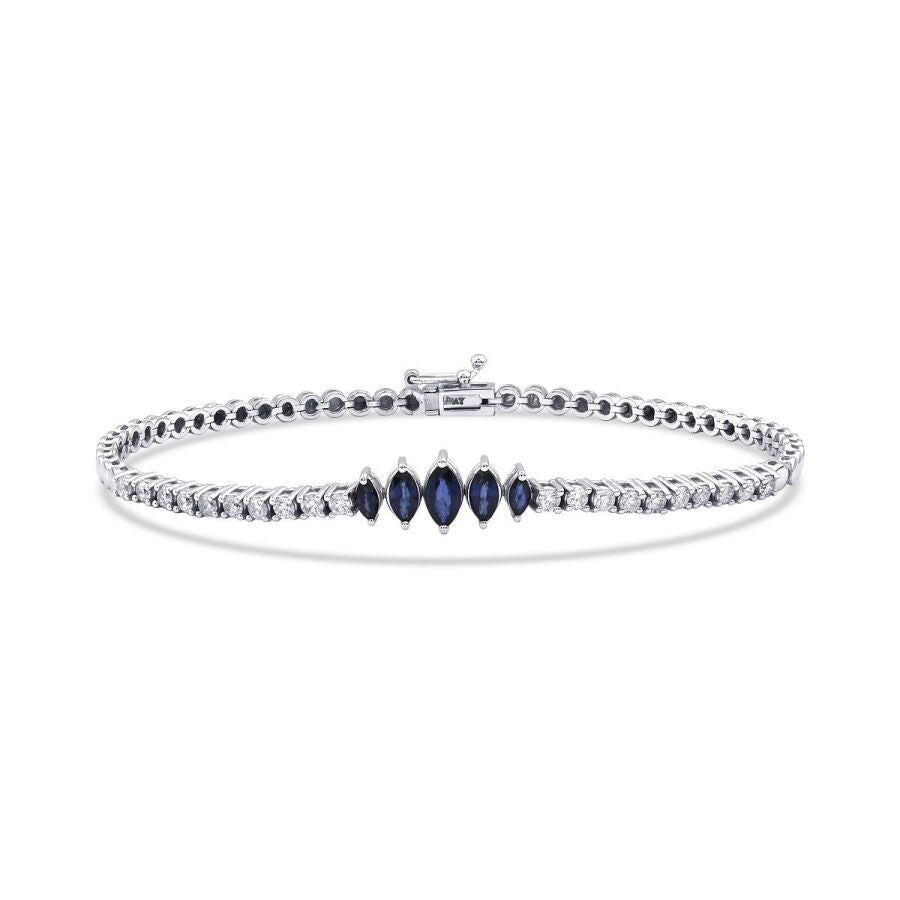 1,61 Carat Diamond Sapphire Bracelet