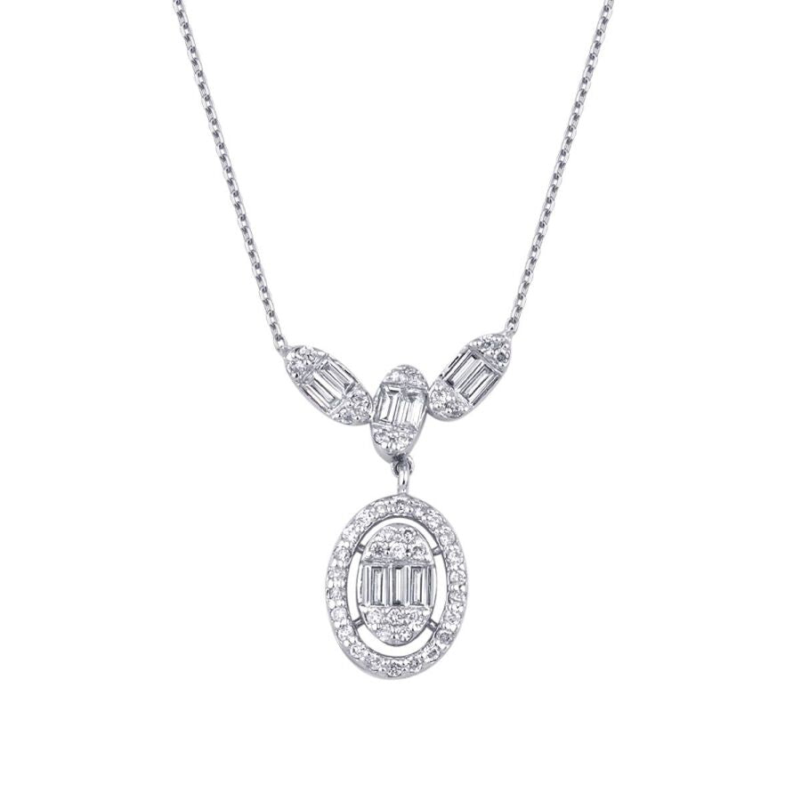 0,28 Carat Diamond Baguette Necklace