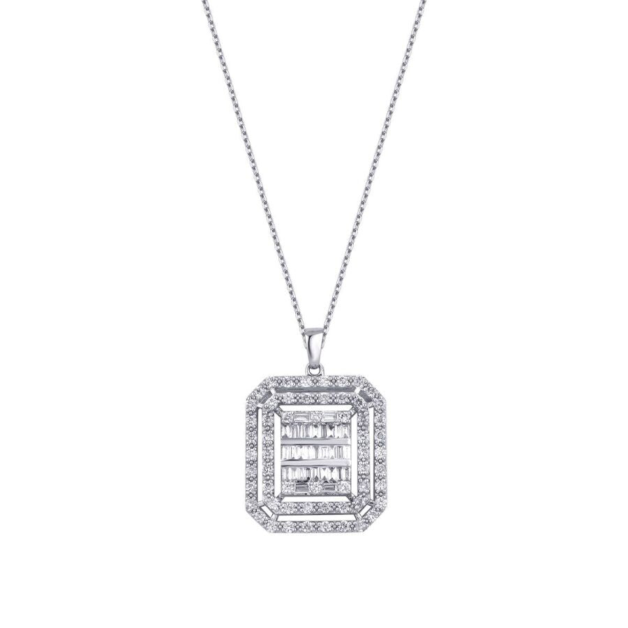 0,81 Carat Diamond Baguette Necklace