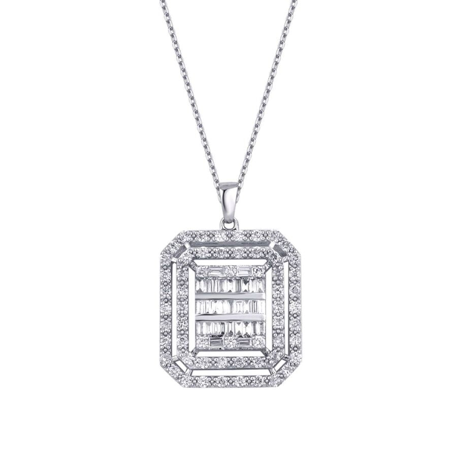 0,81 Carat Diamond Baguette Necklace