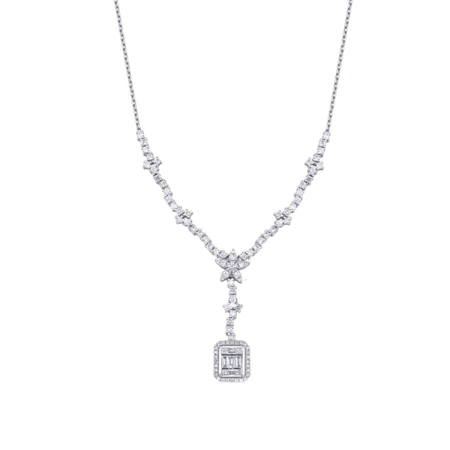 1,20 Carat Diamond Baguette Necklace