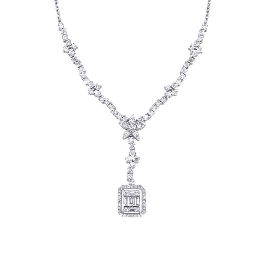 1,20 Carat Diamond Baguette Necklace