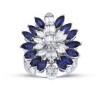 5,21 Carat Diamond Sapphire Ring