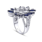 5,21 Carat Diamond Sapphire Ring