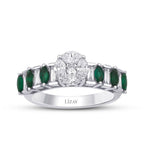 1,12 Carat Diamond Emerald Ring