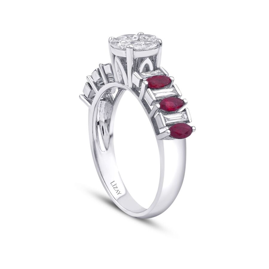 1,34 Carat Diamond Ruby Ring