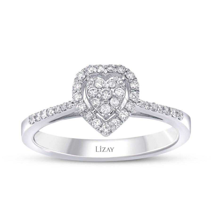 0,20 Carat Diamond Heart Ring