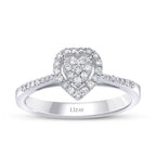0,20 Carat Diamond Heart Ring