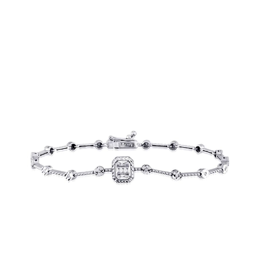 0,19 Carat Diamond Baguette Bracelet