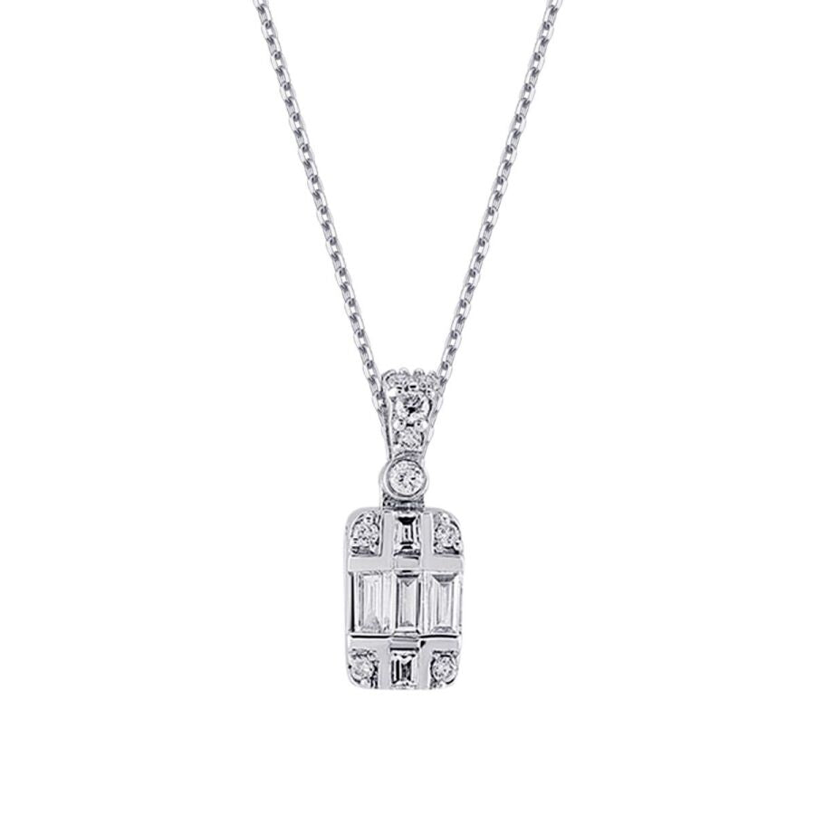 0,16 Carat Diamond Baguette Necklace