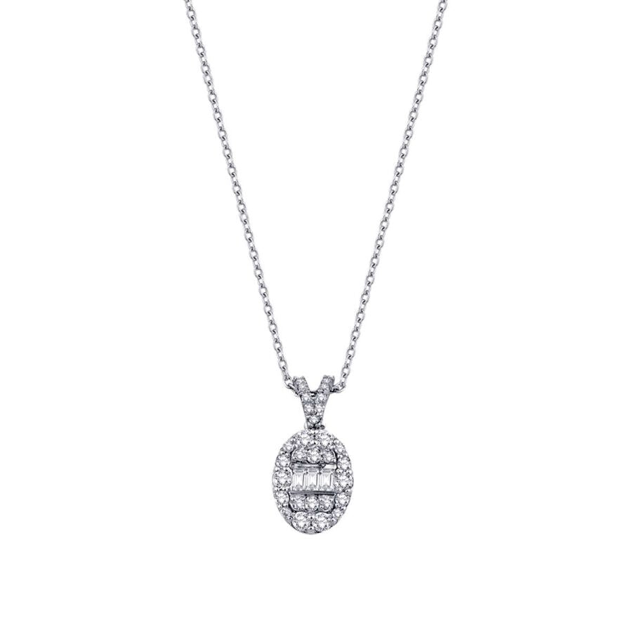 0,43 Carat Diamond Baguette Necklace