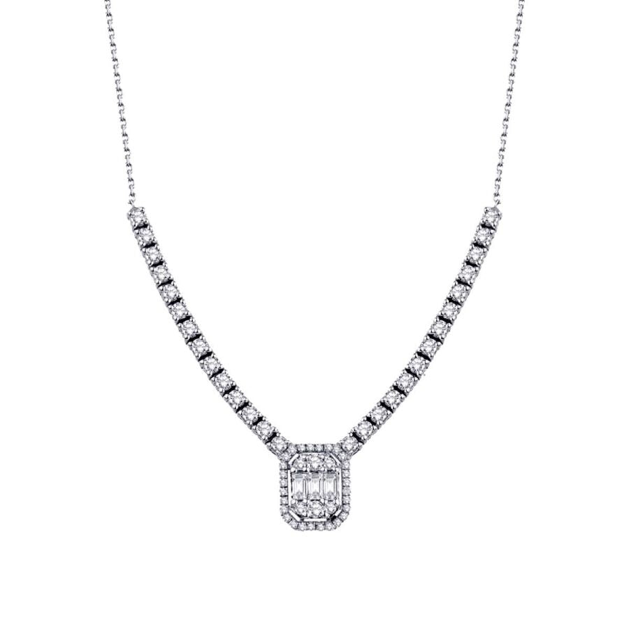 1,02 Carat Diamond Baguette Necklace