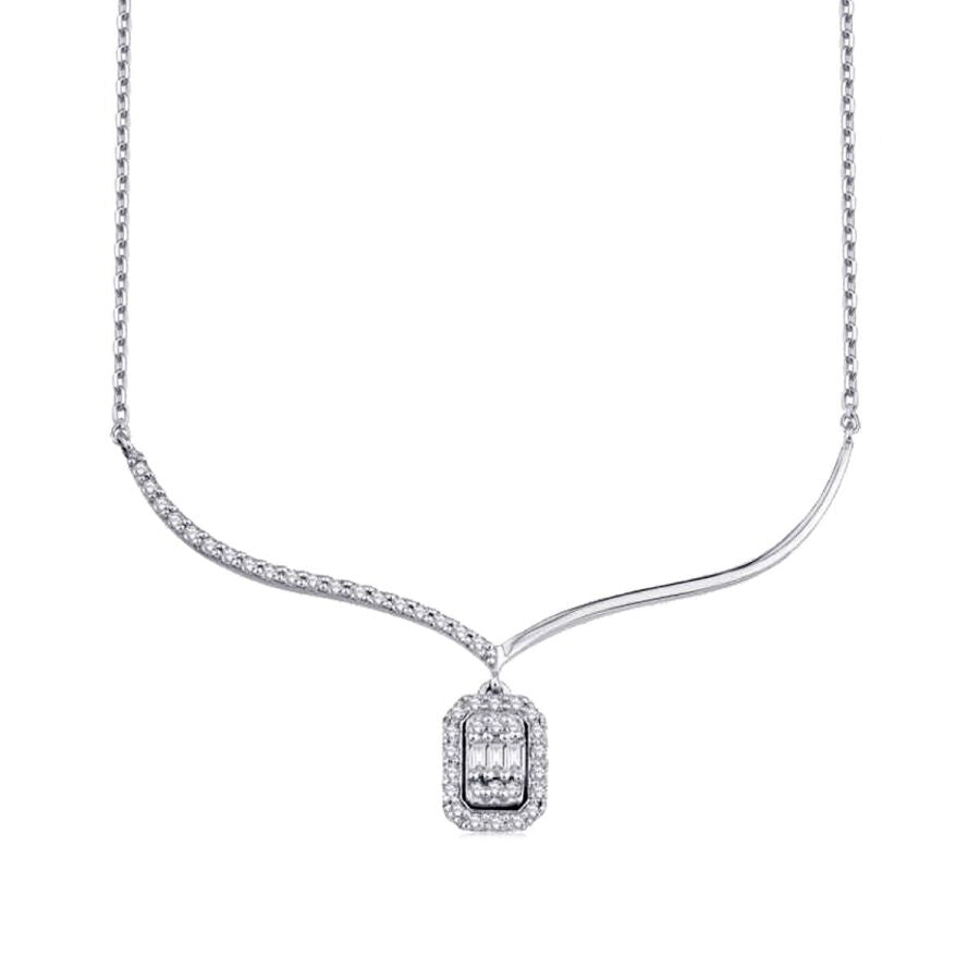 0,26 Carat Diamond Baguette Necklace