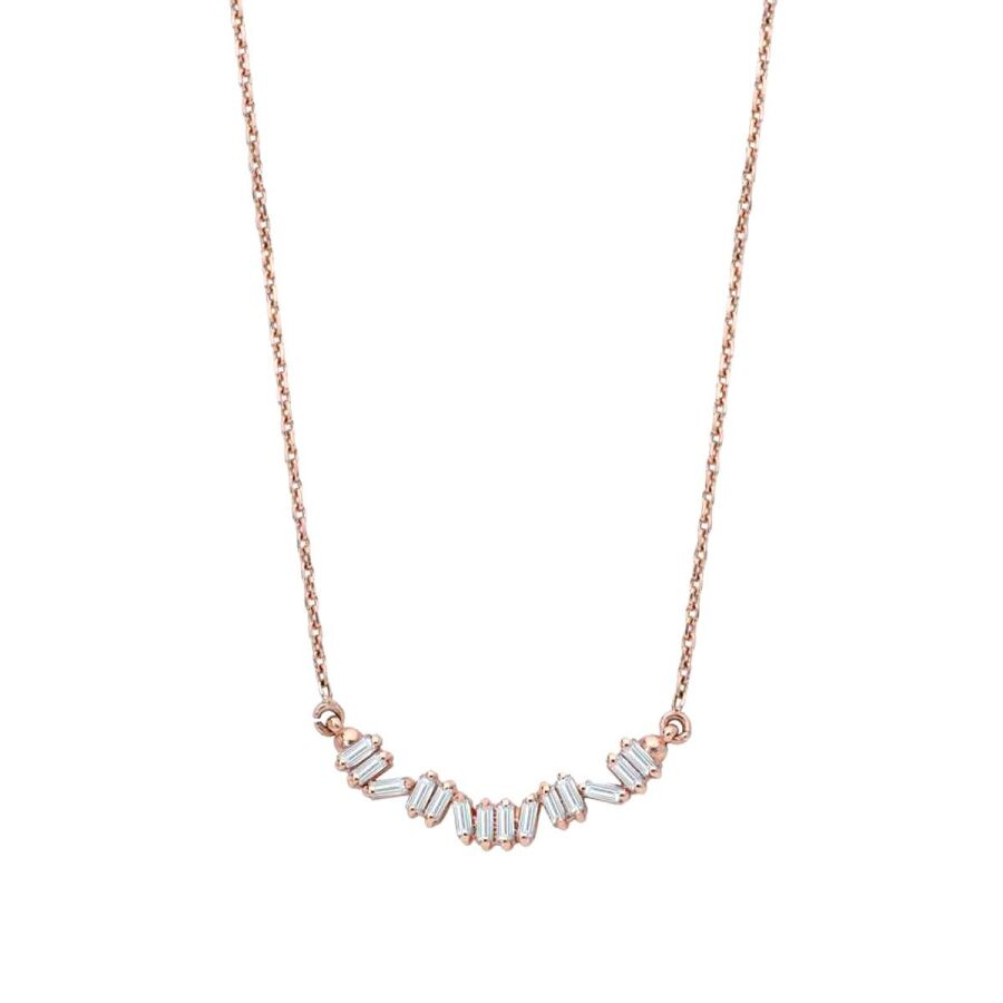 0,21 Carat Diamond Baguette Necklace