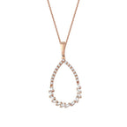 0,23 Carat Diamond Pear Baguette Necklace