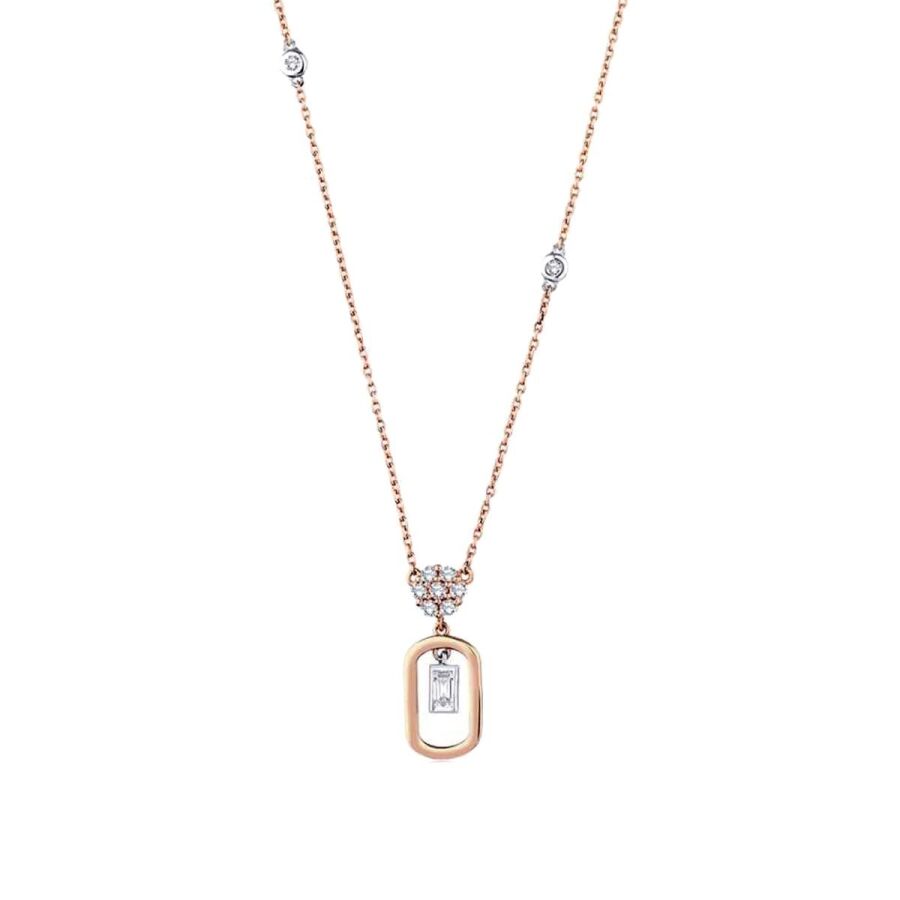 0,27 Carat Diamond Trend Baguette Necklace