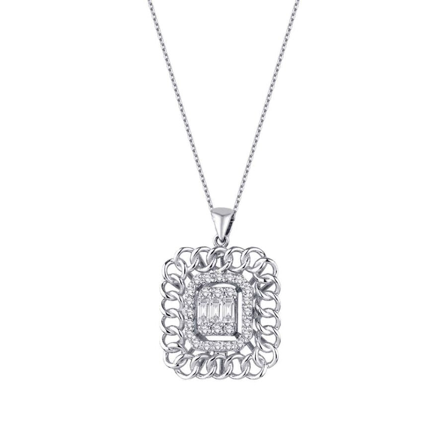 0,34 Carat Diamond Baguette Necklace