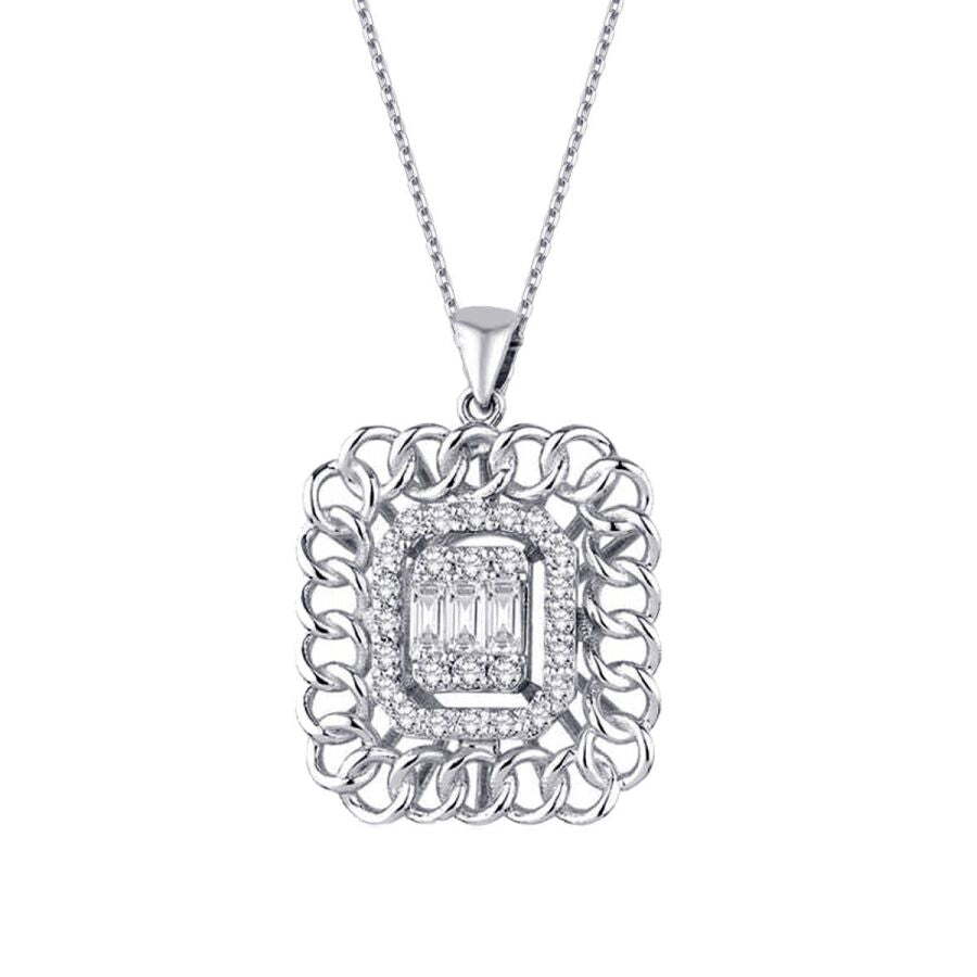 0,34 Carat Diamond Baguette Necklace