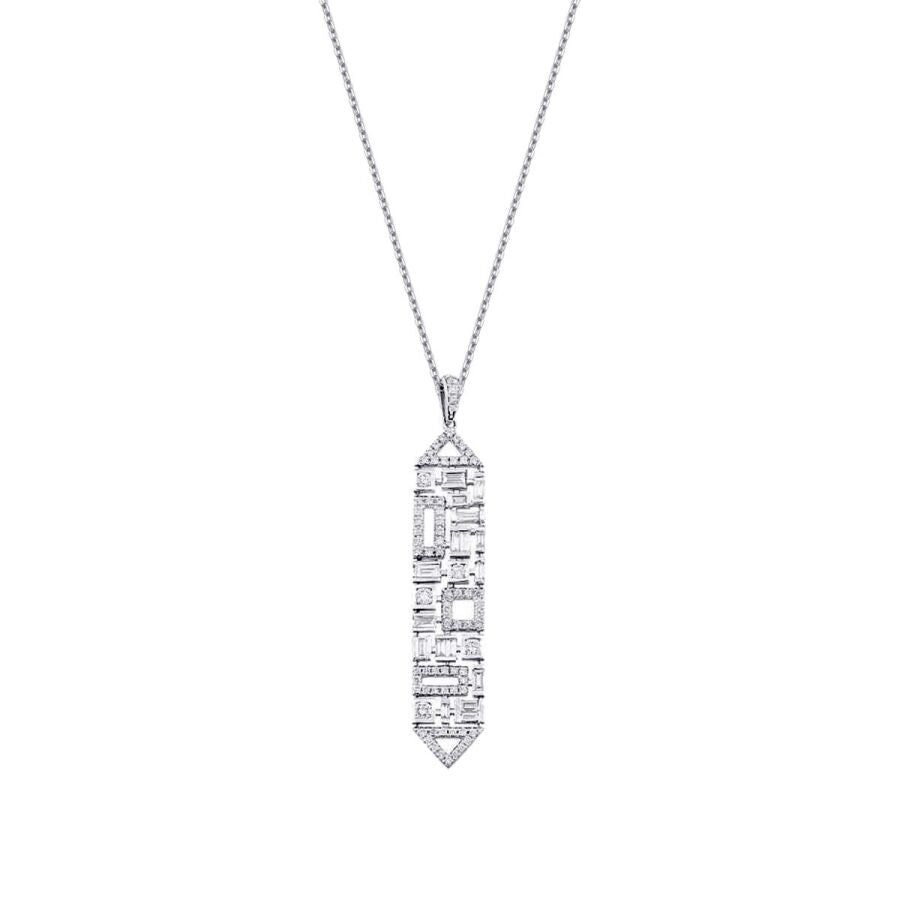 0.63 Carat Diamond Baguette Necklace