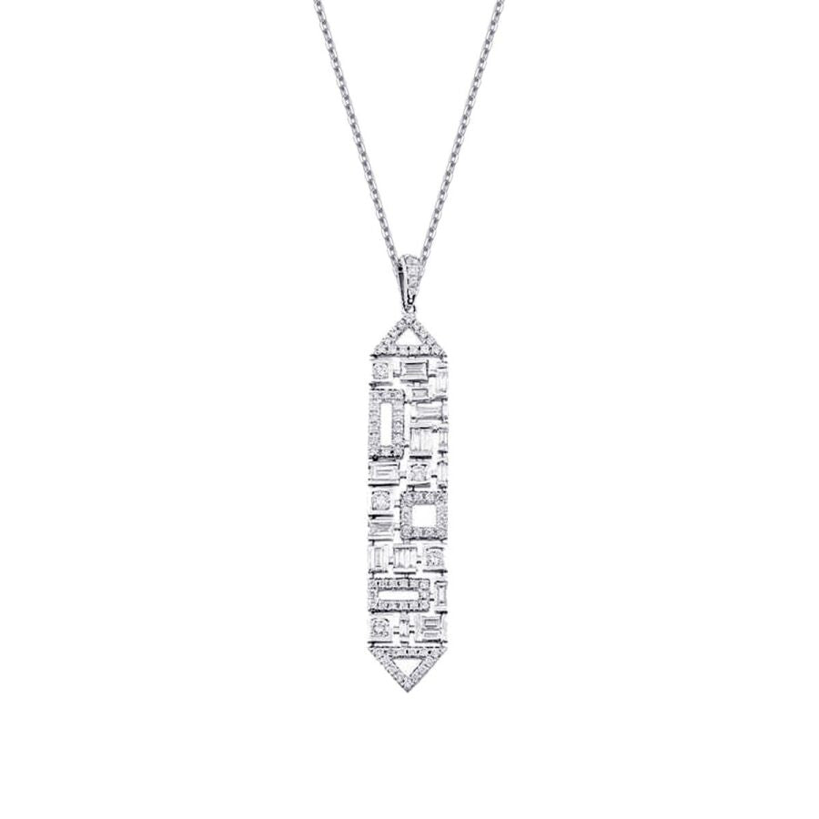 0,63 Carat Diamond Baguette Necklace