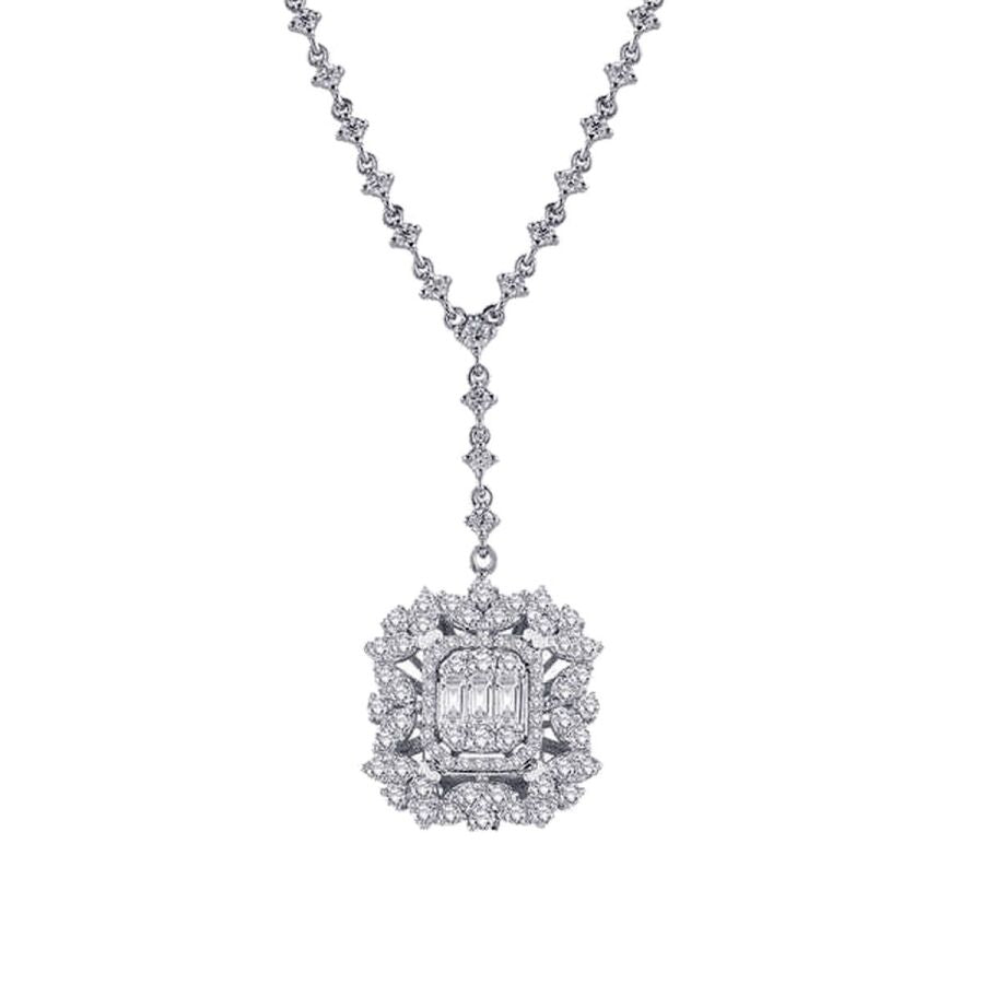 1.26 Carat Diamond Baguette Necklace