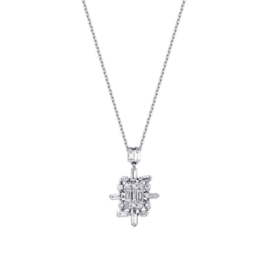 0,26 Carat Diamond Baguette Necklace