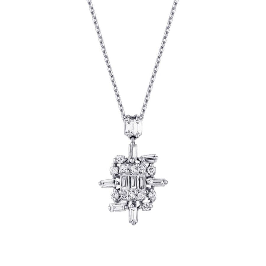 0,26 Carat Diamond Baguette Necklace
