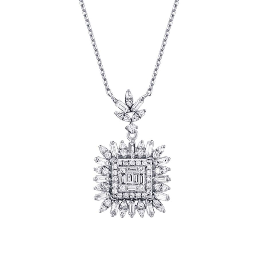 0,76 Carat Diamond Baguette Necklace