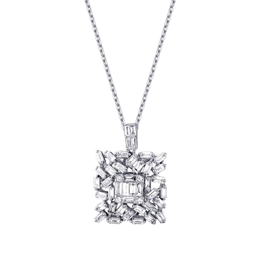 1.29 Carat Diamond Baguette Necklace
