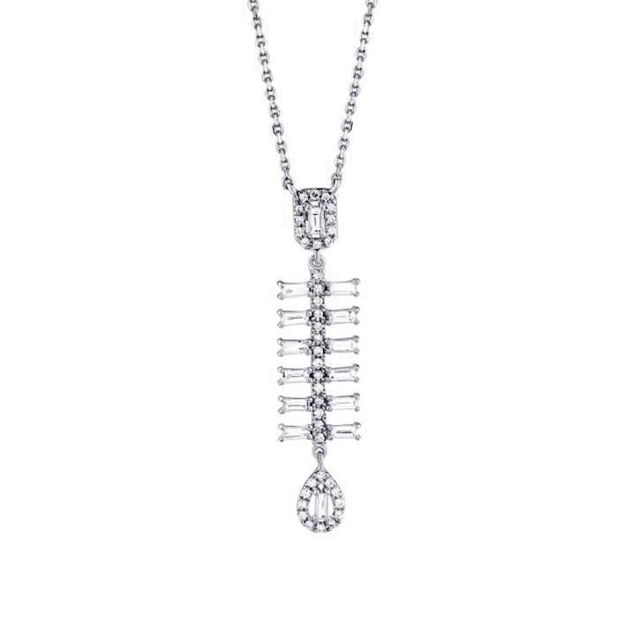0,54 Carat Diamond Baguette Necklace