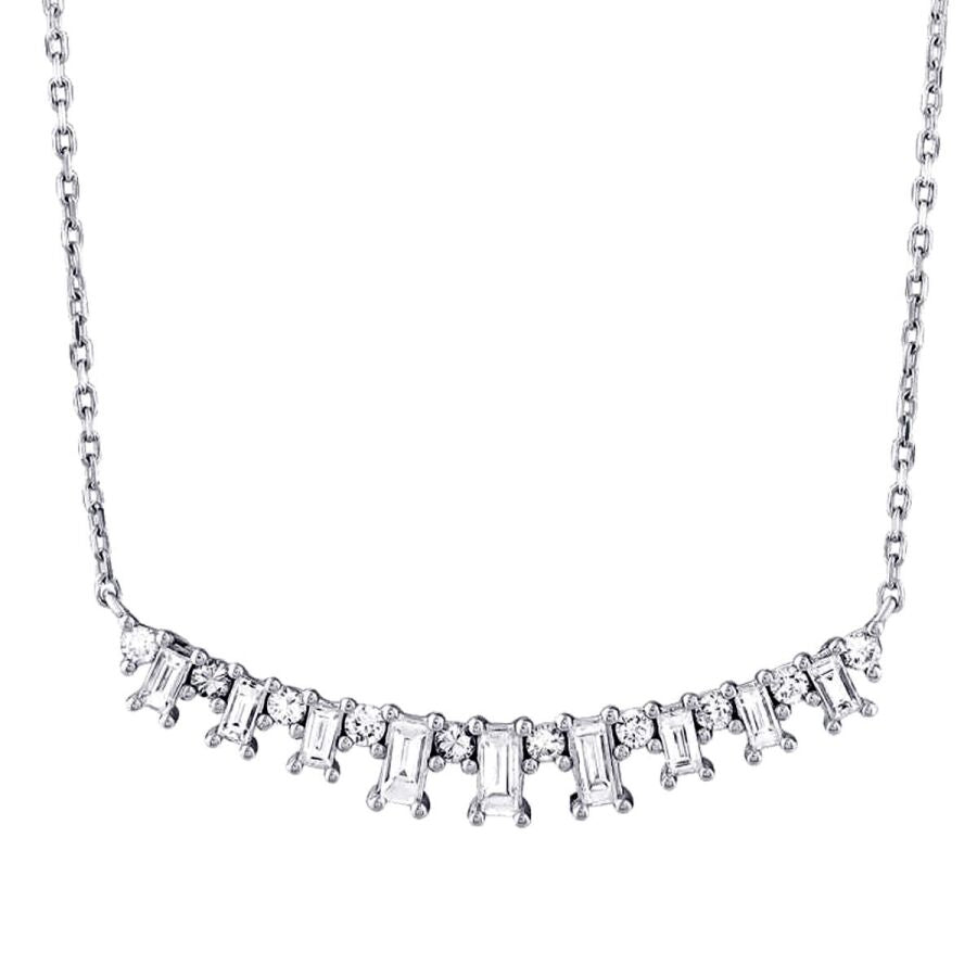 0.72 Carat Diamond Baguette Necklace