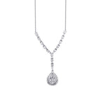 0,50 Carat Diamond Baguette Pear Necklace