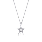 0,38 Carat Diamond Baguette Star Necklace